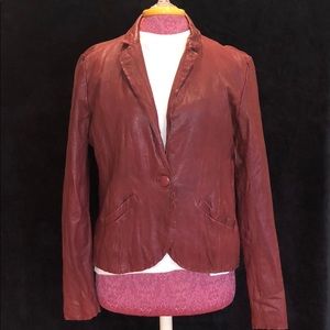 Burning torch wine/ maroon leather jacket